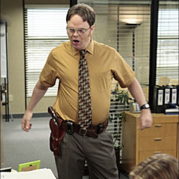 Yellow Dwight Schrute Button Down Shirt 